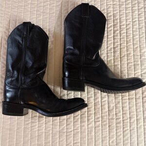 Justin Boots Black Western Leather Boots
